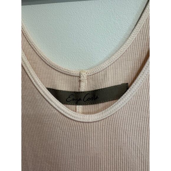 Enza Costa Sleeveless Scoop Neck Maxi Slip Dress Beige Women's Size Small - Picture 3 of 6